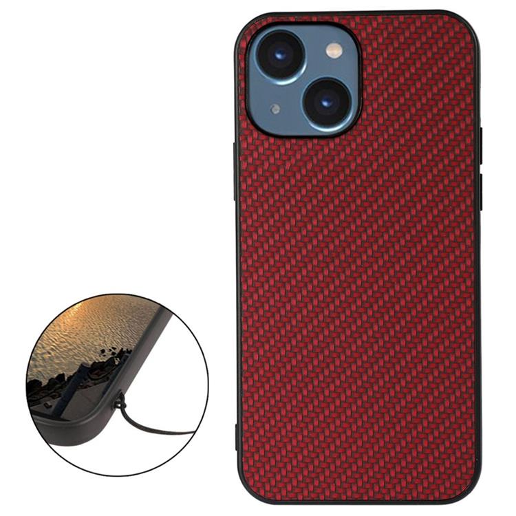 OEM iPhone 14 Skal Carbon Fiber - Röd