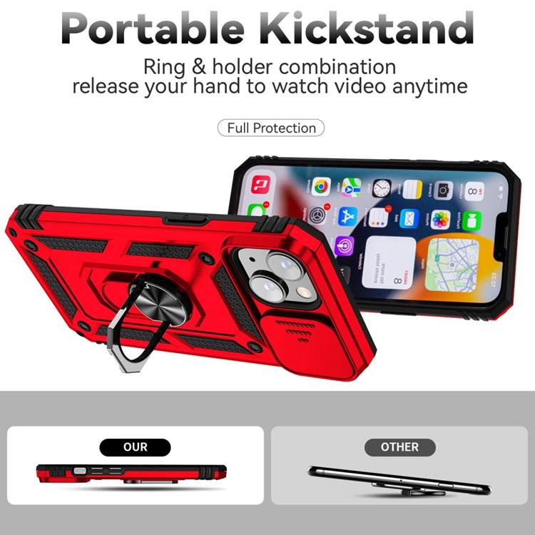 OEM iPhone 14 Skal Ringhållare Kickstand - Röd