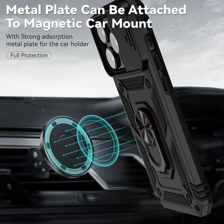 OEM iPhone 14 Pro Skal Ringhållare Kickstand - Svart