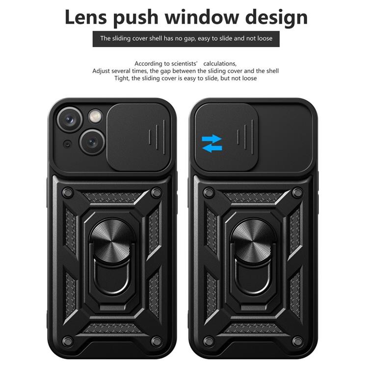 OEM iPhone 14 Plus Skal Kameraskydd Kickstand - Svart