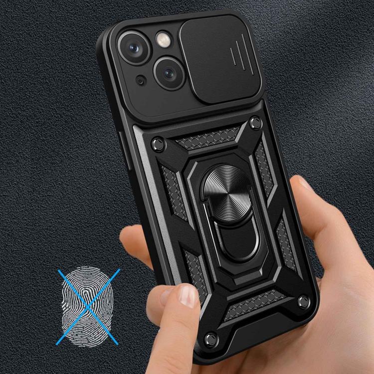 OEM iPhone 14 Plus Skal Kameraskydd Kickstand - Svart