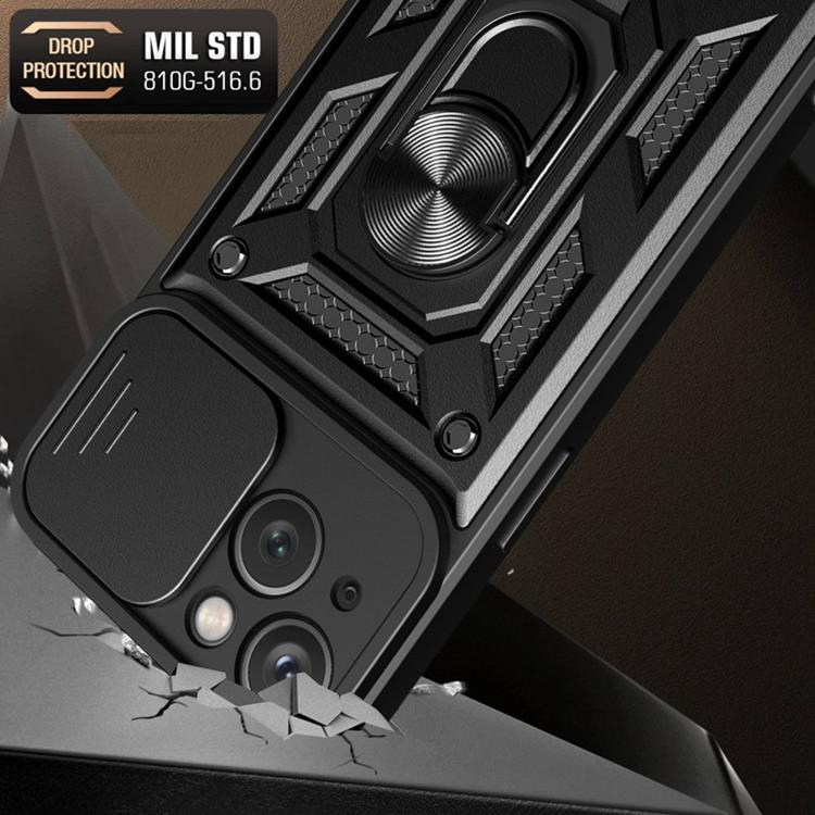 OEM iPhone 14 Plus Skal Kameraskydd Kickstand - Svart