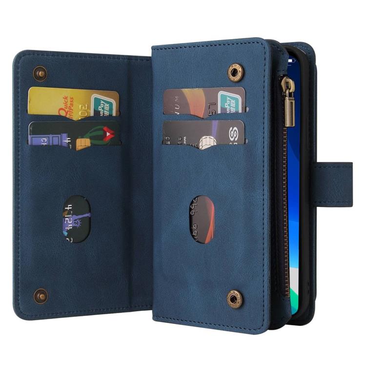 OEM iPhone 14 Pro Plånboksfodral KT Zipper - Blå