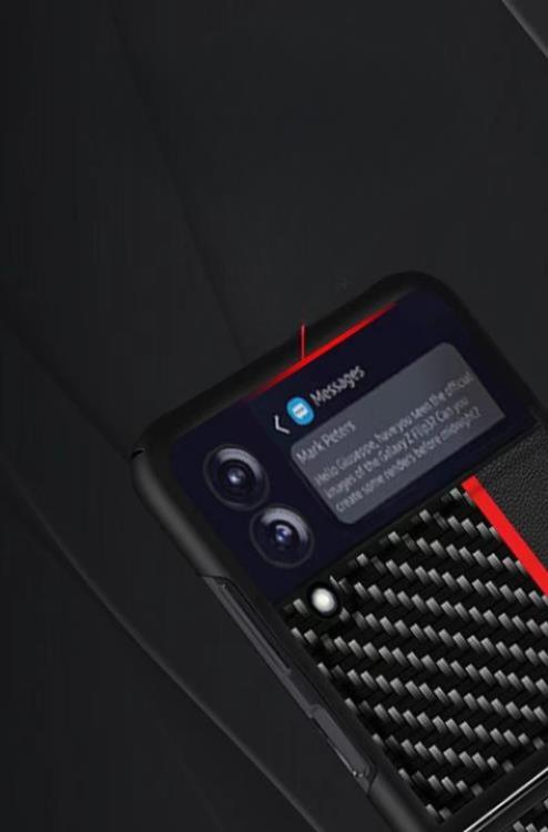 OEM Galaxy Z Flip 4 Skal Carbon PC - Mörkblå