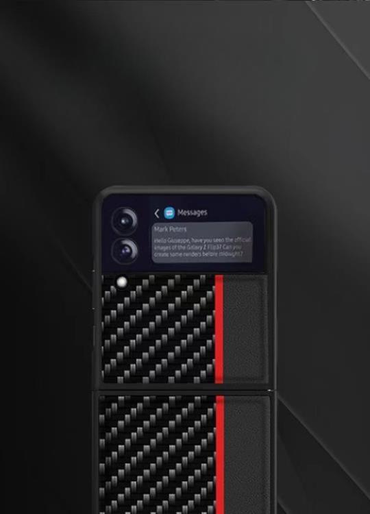 OEM Galaxy Z Flip 4 Skal Carbon PC - Mörkblå