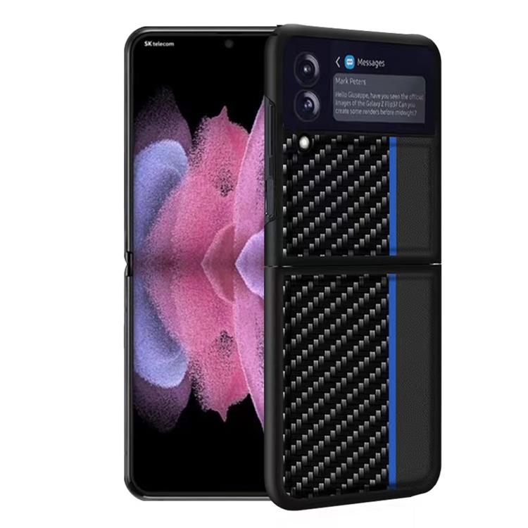 OEM Galaxy Z Flip 4 Skal Carbon PC - Mörkblå