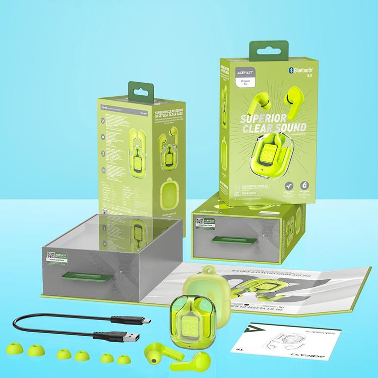 Acefast Acefast In-ear Trådlösa Hörlurar TWS Bluetooth - Grön