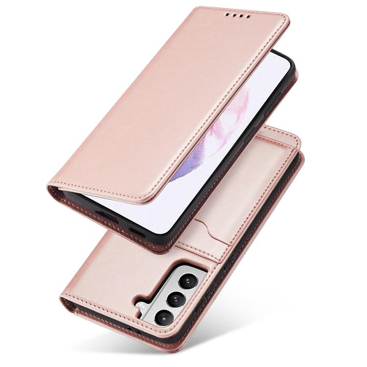 OEM Galaxy S22 Plus Plånboksfodral Magnet Stand - Rosa