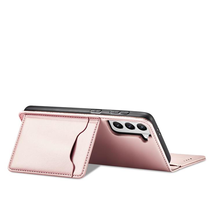 OEM Galaxy S22 Plus Plånboksfodral Magnet Stand - Rosa