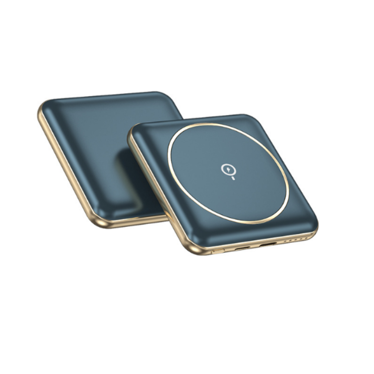 OEM Magsafe Mini Magnetic Trådlös Powerbank 5000 mAh - Blå