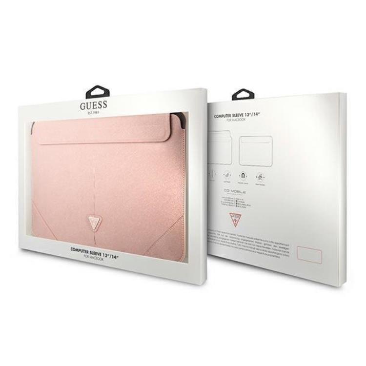 Guess Guess Datorfodral 16'' Saffiano Triangle Logo - Rosa