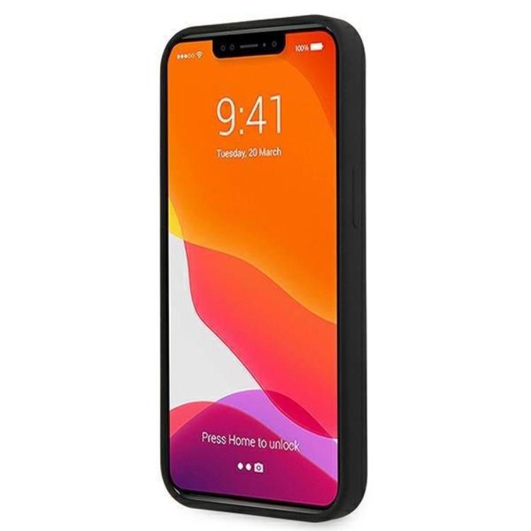 Guess Guess iPhone 13 Skal Magsafe Silicone Script Guld Logo - Svart