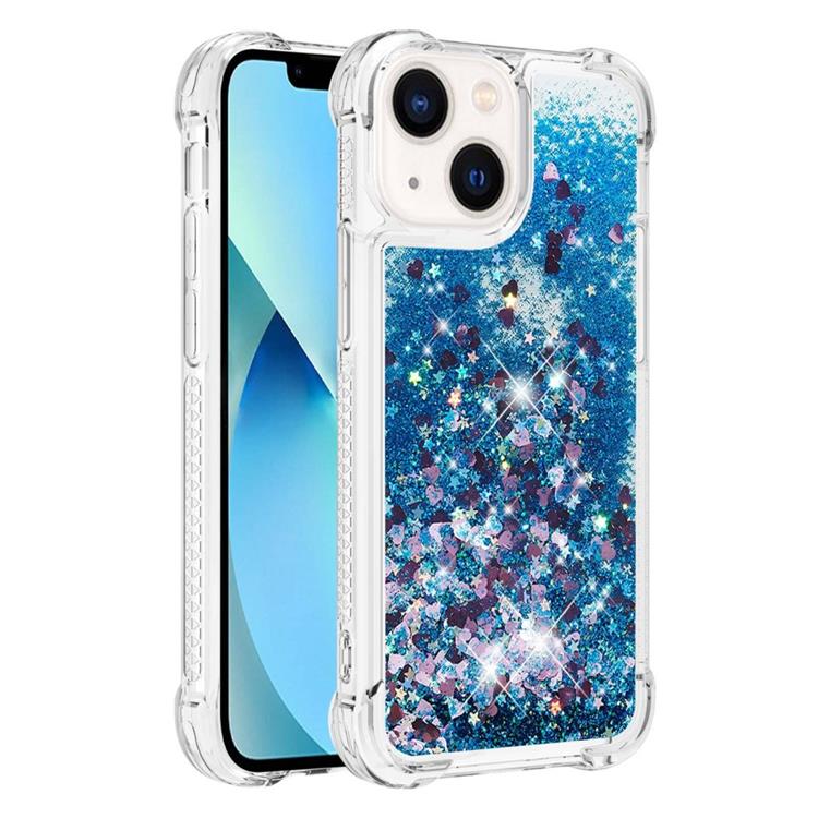 OEM iPhone 14 Plus Skal Liquid Floating Glitter - Blå