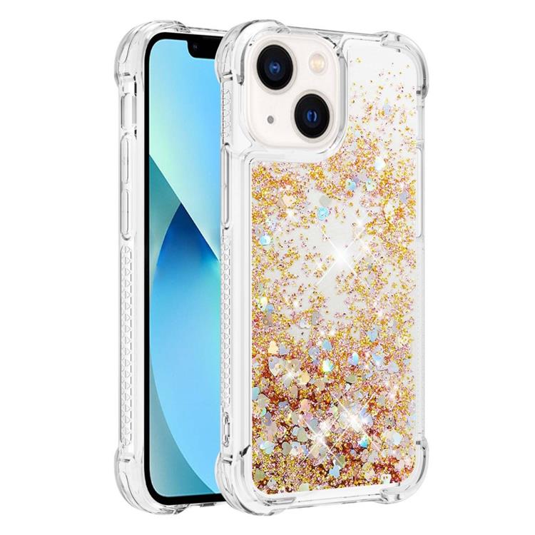 OEM iPhone 14 Plus Skal Liquid Floating Glitter - Guld