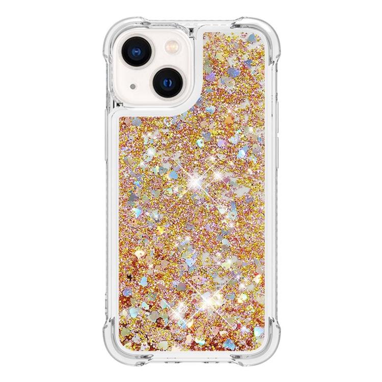 OEM iPhone 14 Plus Skal Liquid Floating Glitter - Guld