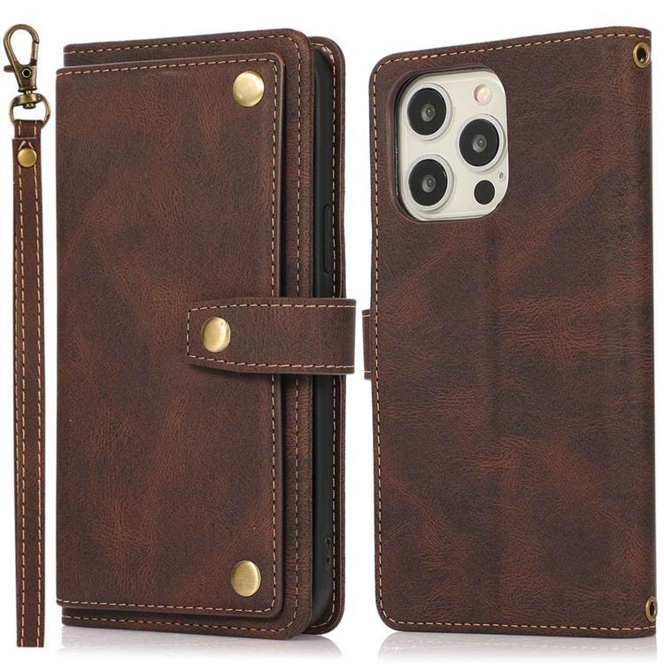 OEM iPhone 14 Pro Plånboksfodral Flip - Coffee