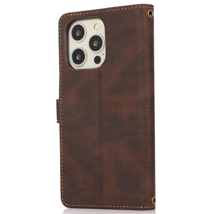 OEM iPhone 14 Pro Plånboksfodral Flip - Coffee