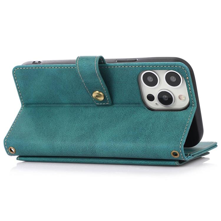 OEM iPhone 14 Pro Plånboksfodral Flip - Grön