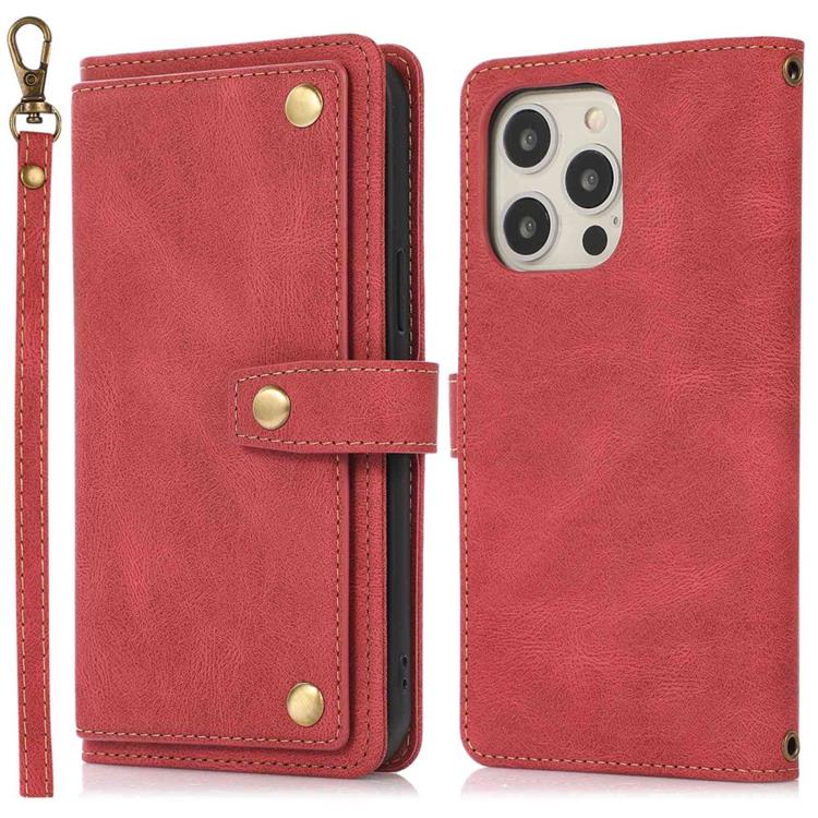 OEM iPhone 14 Pro Plånboksfodral Flip - Röd