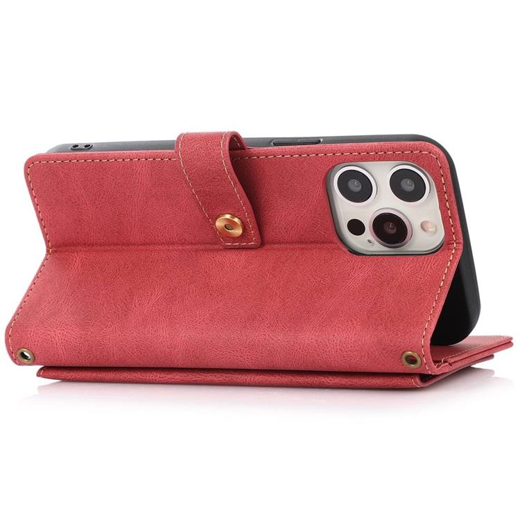 OEM iPhone 14 Pro Plånboksfodral Flip - Röd