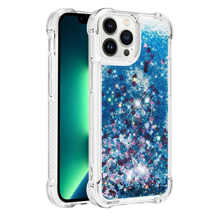 OEM iPhone 14 Pro Skal Liquid Floating Glitter - Blå