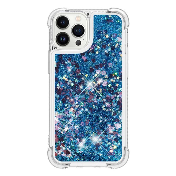 OEM iPhone 14 Pro Skal Liquid Floating Glitter - Blå