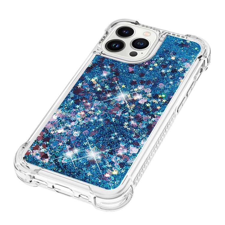 OEM iPhone 14 Pro Skal Liquid Floating Glitter - Blå