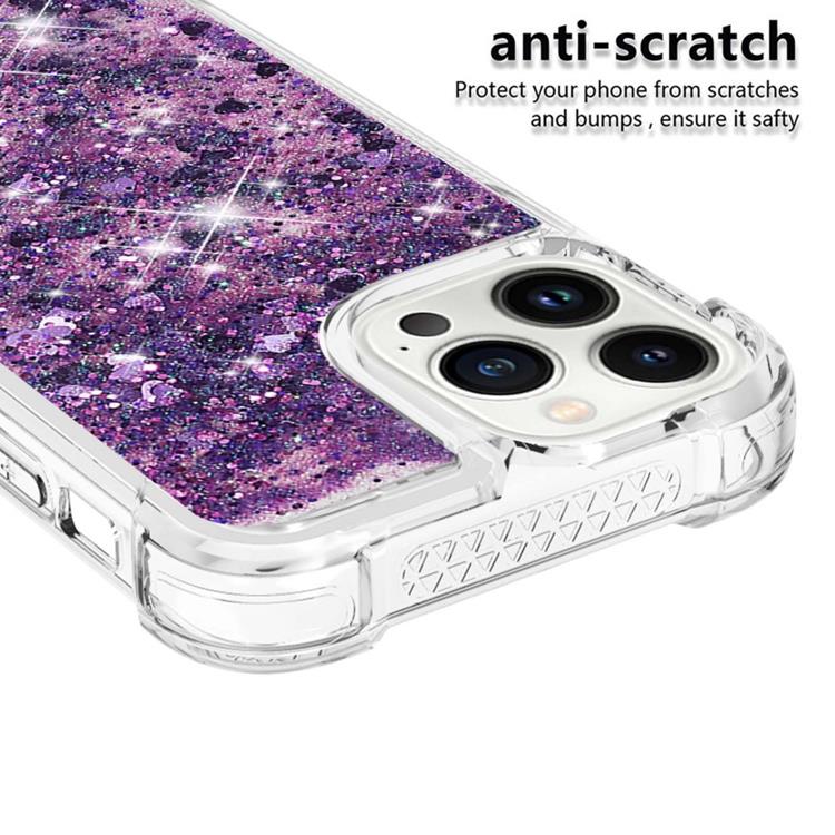 OEM iPhone 14 Pro Max Skal Liquid Floating Glitter - Lila
