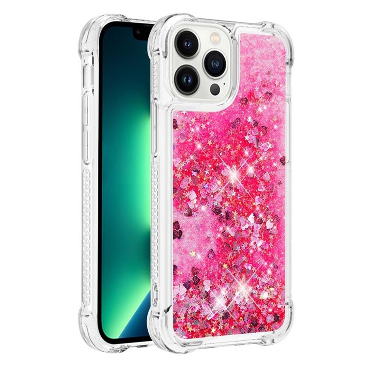OEM iPhone 14 Pro Skal Liquid Floating Glitter - Rosa