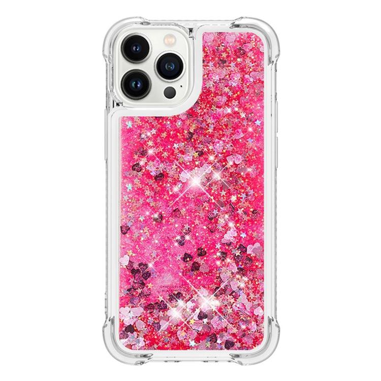 OEM iPhone 14 Pro Skal Liquid Floating Glitter - Rosa