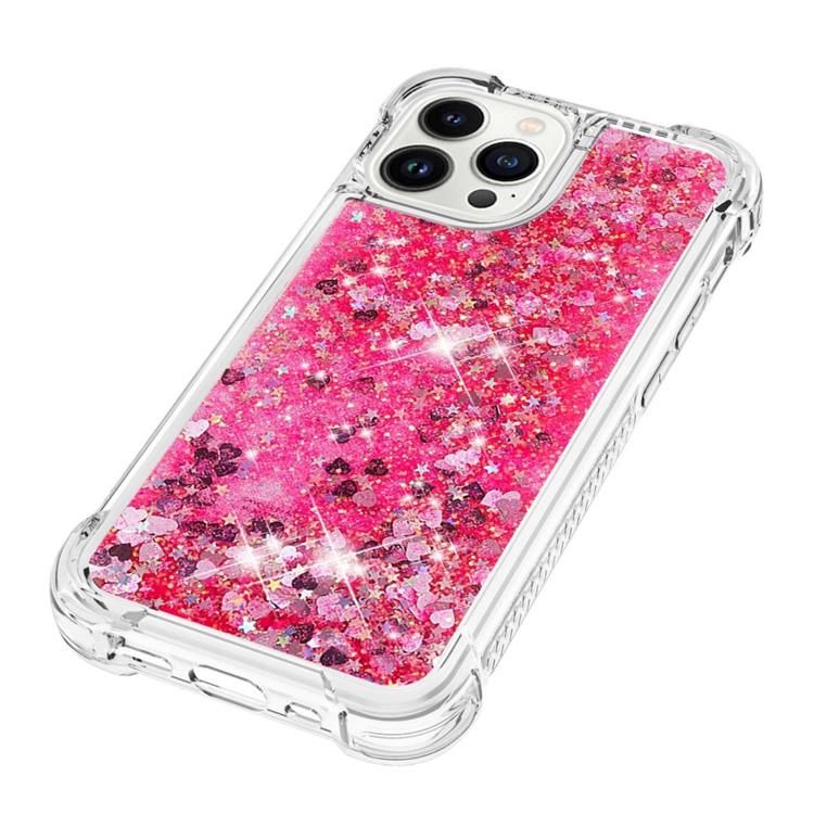 OEM iPhone 14 Pro Skal Liquid Floating Glitter - Rosa