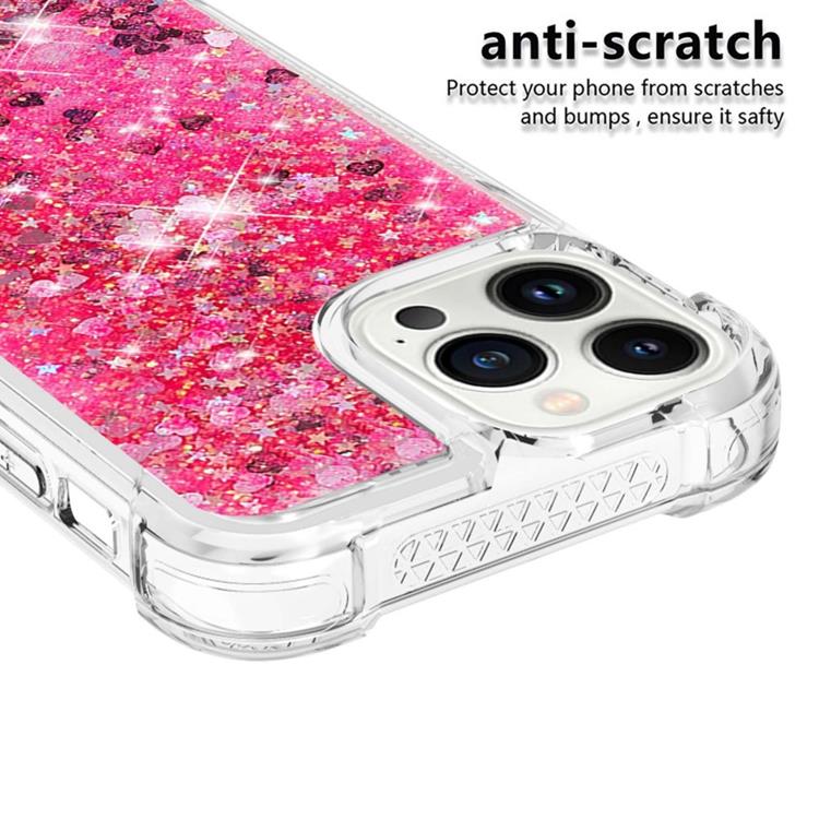 OEM iPhone 14 Pro Skal Liquid Floating Glitter - Rosa