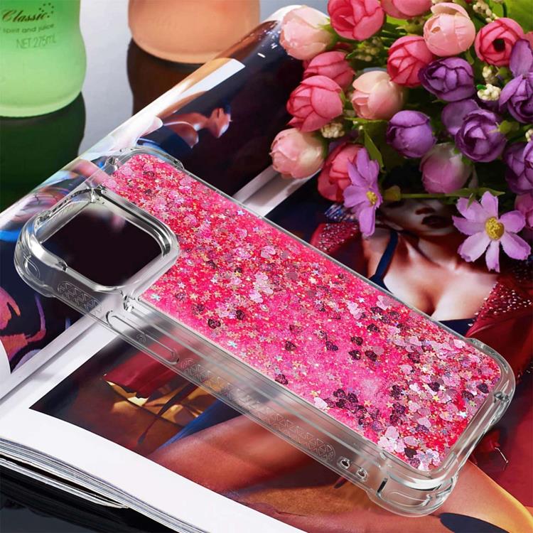 OEM iPhone 14 Pro Skal Liquid Floating Glitter - Rosa