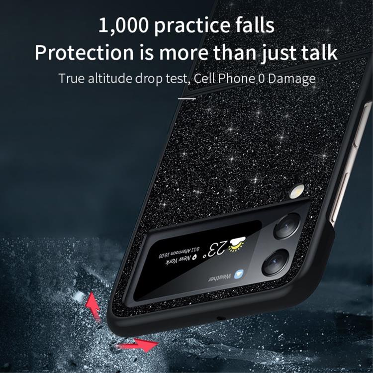 UTGATT SULADA Galaxy Z Flip 4 Skal Glitter Sequins - Guld