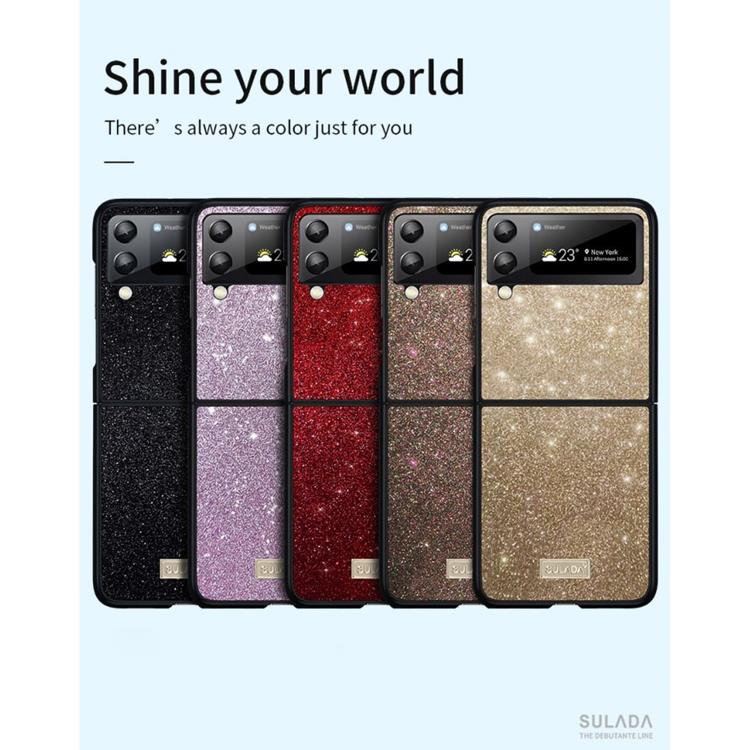 UTGATT SULADA Galaxy Z Flip 4 Skal Glitter Sequins - Guld
