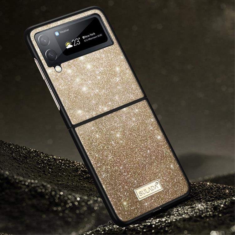 UTGATT SULADA Galaxy Z Flip 4 Skal Glitter Sequins - Guld