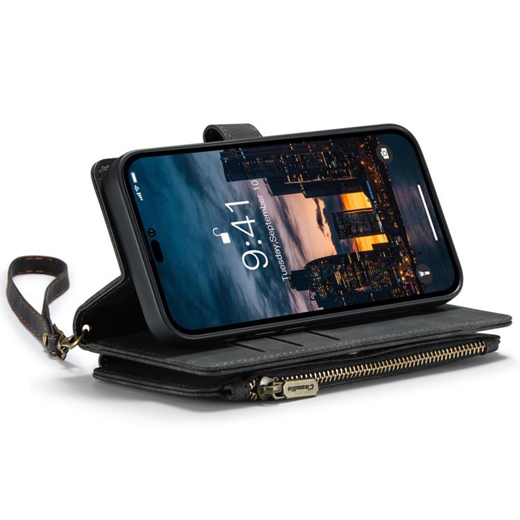 Caseme CASEME iPhone 14 Pro Max Plånboksfodral C30 Zipper - Svart