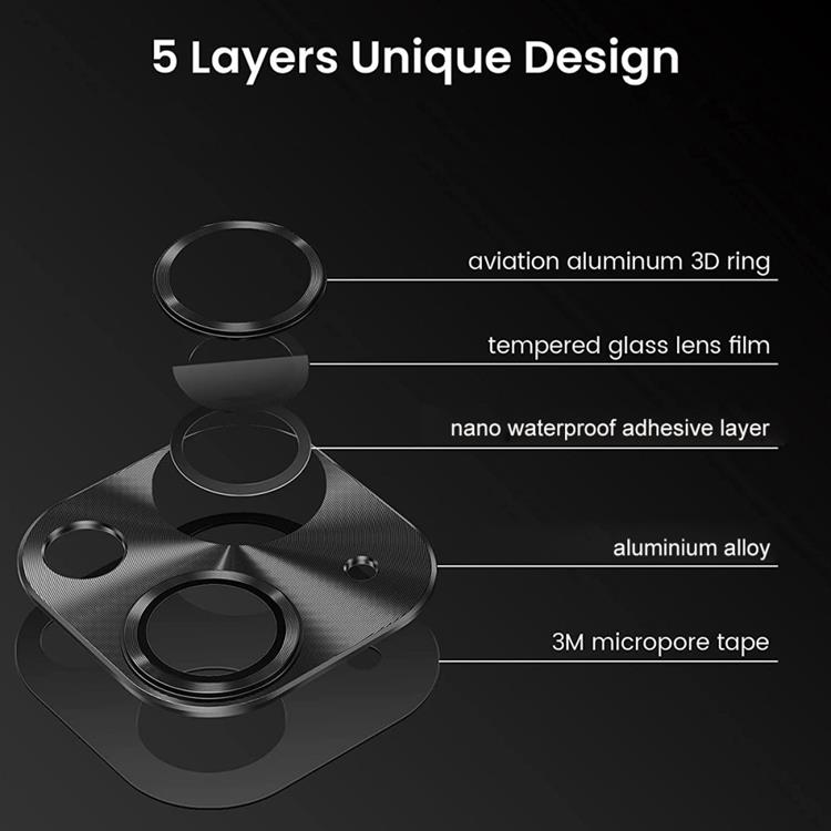 HAT PRINCE ENKAY iPhone 14/14 Plus Kameralinsskydd i Härdat glas - Silver