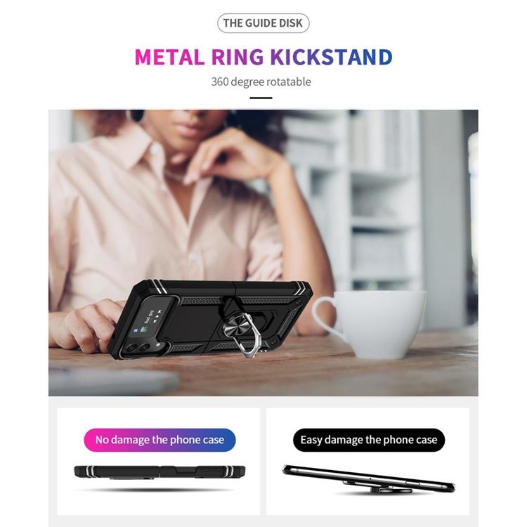 A-One Brand Galaxy Z Flip 4 Skal Ringhållare Kickstand - Svart