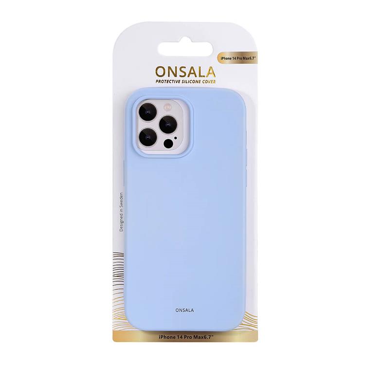 Onsala ONSALA iPhone 14 Pro Skal Silikon Chalk - Ljusblå