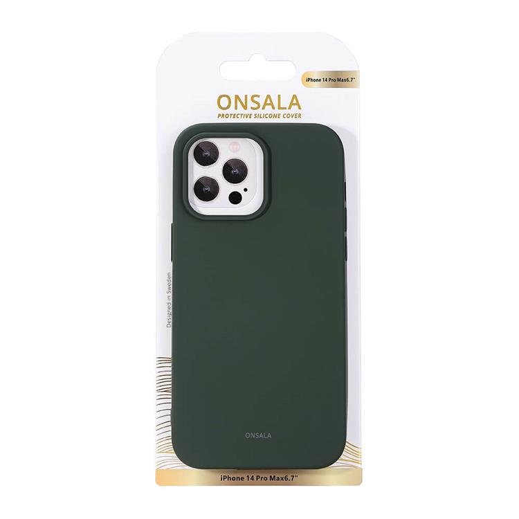 Onsala ONSALA iPhone 14 Pro Max Skal Silikon Chalk - Olivgrön
