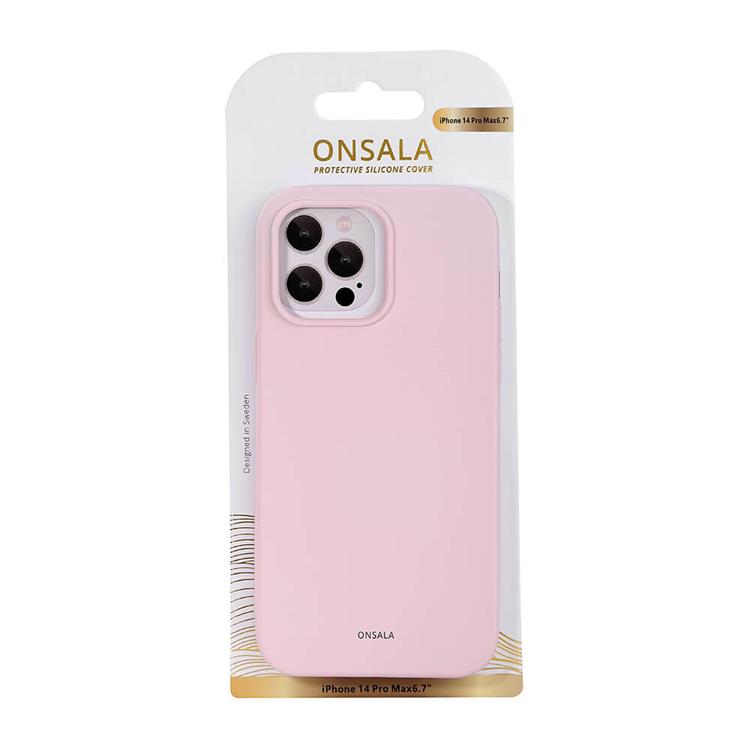 Onsala ONSALA iPhone 14 Pro Skal Silikon Chalk - Rosa