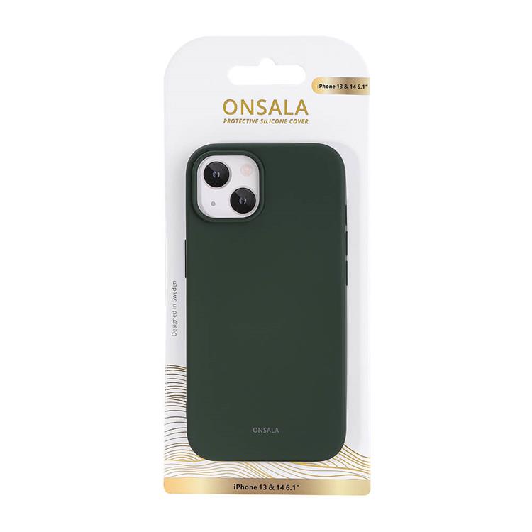 Onsala ONSALA iPhone 14 Skal Silikon Chalk - Olivgrön
