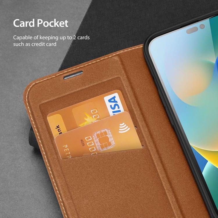 Dux Ducis Dux Ducis iPhone 14 Pro Plånboksfodral Skin X2 - Brun