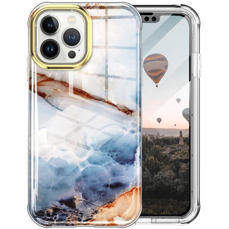 OEM iPhone 14 Pro Skal 360 Marble - Brun