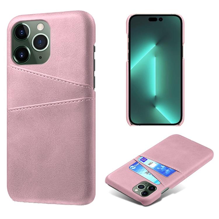 OEM iPhone 14 Pro Skal Korthållare PU Läder - Rosa Guld
