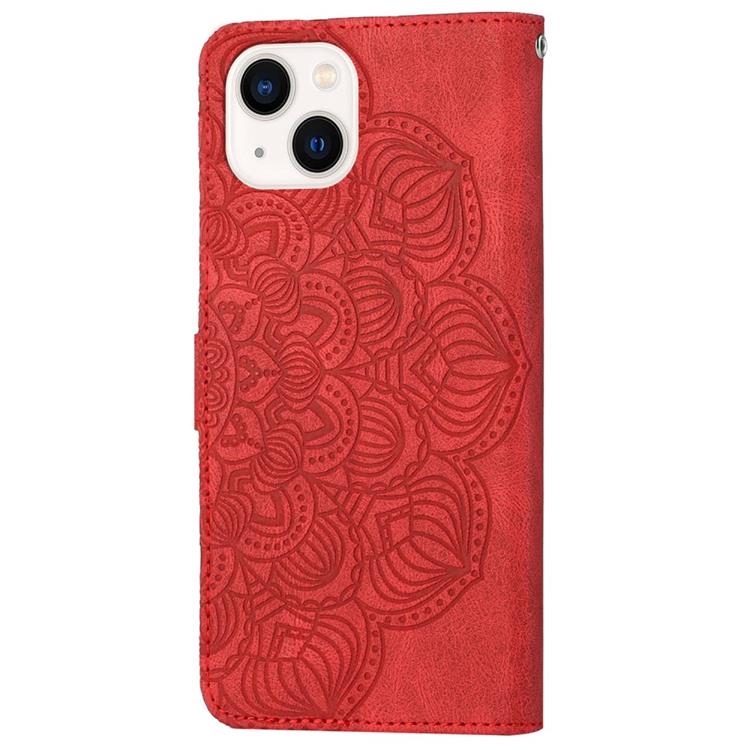 A-One Brand iPhone 14 Plånboksfodral Mandala Flower - Röd