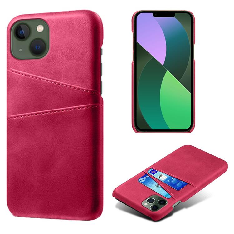OEM iPhone 14 Plus Skal Korthållare PU Läder - Magenta