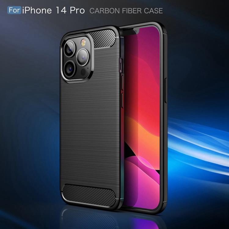 A-One Brand iPhone 14 Pro Max Skal Carbon Fiber Texture - Svart