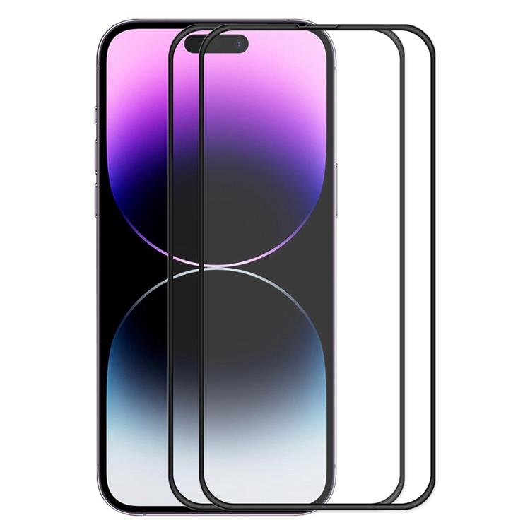 OEM [2-PACK] iPhone 14 Pro Härdat Glas Skärmskydd - Svart